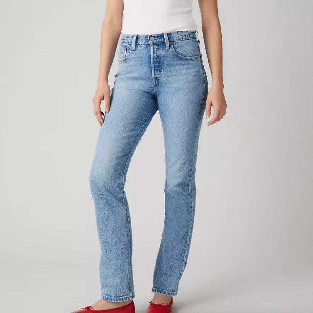 Levi's 501 Original Fit Women's Jeans Straight Leg Skinny Blue Jeans Size 25x28